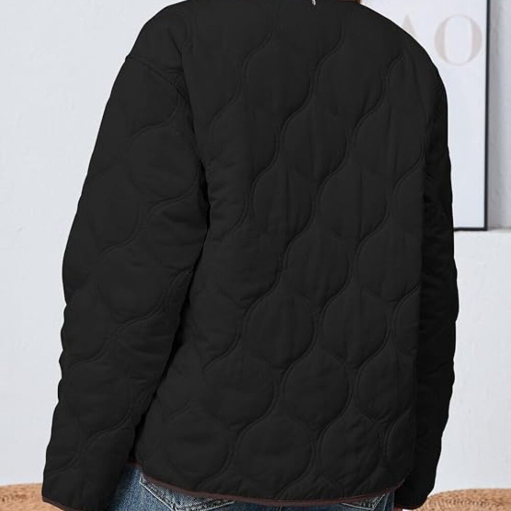 NEW! Womens Reversible Button Down Puffer Padded Coat & Plaid Quilted Jacket - Picture 3 of 6